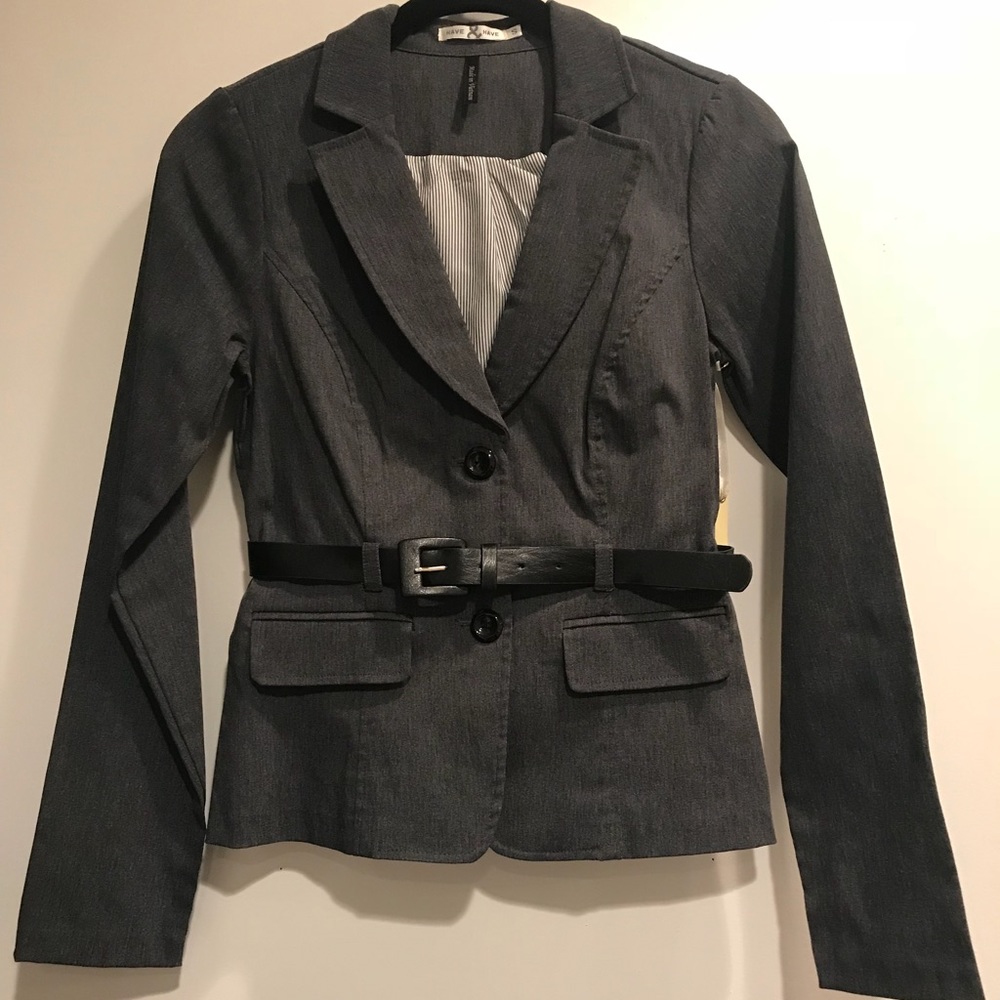 Brand NEW 🆕 Grey blazer with black belt at waist